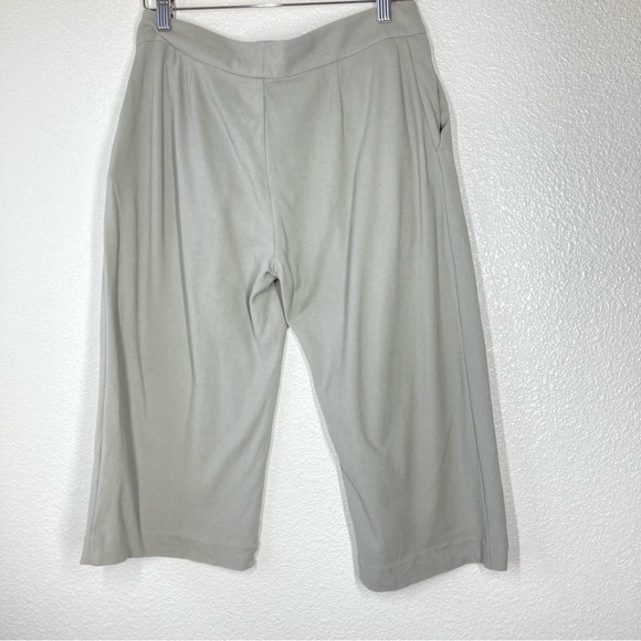 James Perse Pleated Culotte Crop Pants 27 Jersey Matte Gray Cotton Capri - Picture 6 of 16